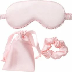 Groothandel π Malinsi Slaapmasker 3-in-1 Bijpassend Zakje En Scrunchie - Roze - Oogmasker - Vrouwen - Zijde - Slaapmaskers - Slaap - Cadeau Voor Haar - Sinterklaas & Kerst π