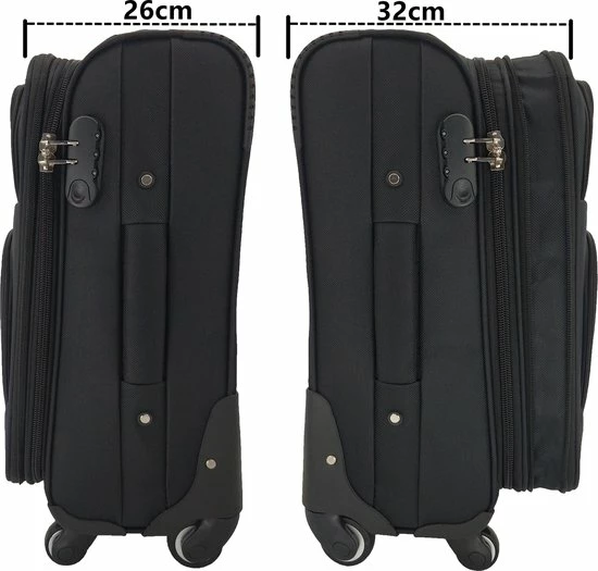 Groothandel ???? SB Travelbags Bagage Stoffen Koffer 65cm 4 Wielen Trolley - Zwart ???? 5 Groothandel ???? SB Travelbags Bagage Stoffen Koffer 65cm 4 Wielen Trolley - Zwart ???? - Afbeelding 3