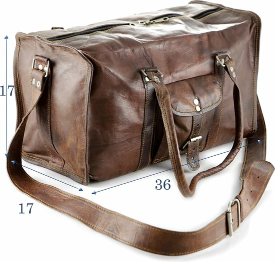 Gloednieuw ⌛ Oncedoce Sporttas 54 X 27 X 27 Cm - Echte Leder - Cognac Bruin – Reistas Casual Vintage Look Design ???? 13 Gloednieuw ⌛ Oncedoce Sporttas 54 X 27 X 27 Cm - Echte Leder - Cognac Bruin – Reistas Casual Vintage Look Design ???? - Afbeelding 11