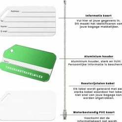 Alternative view of Gloednieuw ???? Aluminium Bagagelabel Groen – Kofferlabel – Aluminium Bagagelabel Voor Koffer En Bagage – Reislabel – 2 Stuks – Groen - Thousandtravelmiles ????