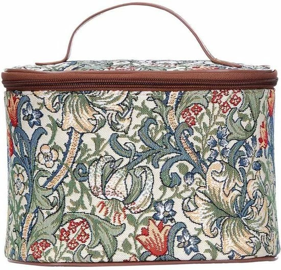 Uitgang ✨ Signare - Toilettas - Gobelin - Gouden Lelie - Golden Lily - Bloemen ???? 3 Uitgang ✨ Signare - Toilettas - Gobelin - Gouden Lelie - Golden Lily - Bloemen ????
