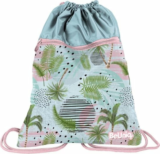 Uitgang ???? BeUniq Gymbag Hawaii - 47 X 37 Cm - Aqua ???? 3 Uitgang ???? BeUniq Gymbag Hawaii - 47 X 37 Cm - Aqua ????