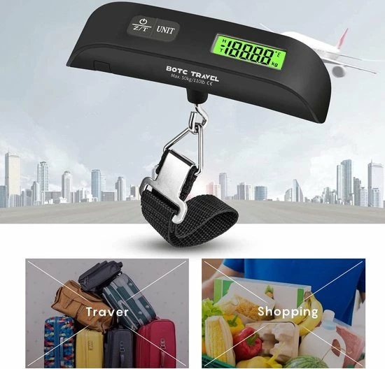 Aanbiedingen ???? IGOODS Digitale Kofferweegschaal - Bagageweegschaal Tot 50KG - Bagage Weegschaal Inclusief Batterij - AEB00105 ???? 8 Aanbiedingen ???? IGOODS Digitale Kofferweegschaal - Bagageweegschaal Tot 50KG - Bagage Weegschaal Inclusief Batterij - AEB00105 ???? - Afbeelding 6