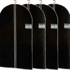 Aanbiedingen ???? Merkloos Set Van 8x Stuks Zwarte Kledinghoezen 60 X 150 Cm - Kledinghoezen - Bescherm Hoezen Voor Kleding ????