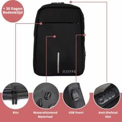 Hete verkoop ???? Ticaba Smith - Waterafstotende Anti Diefstal Laptop Rugzak Inclusief Usb Oplaadstation - 14 T/m 15,6 Inch - Rugtas Voor Dames En Heren - Zwart ❤️ 18 Hete verkoop ???? Ticaba Smith - Waterafstotende Anti Diefstal Laptop Rugzak Inclusief Usb Oplaadstation - 14 T/m 15,6 Inch - Rugtas Voor Dames En Heren - Zwart ❤️ -Samsonite Winkel 550x535 3