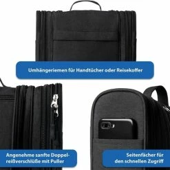 Alternative view of Beste Verkoop ✔️ Merkloos Toilettas Voor Heren EN Dames Zwart, LEEG , Ritsvak, Groot, Waterdicht, Voor Koffer, ???? Handbagage , Toilettas Voor Op Reis ????