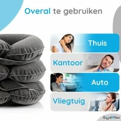 Korting ???? Good4You Memory Foam Reiskussen - Traagschuim Nek Kussen - Comfort Reiskussentje - Travel Pillow - Neksteun Voor Reis, Vliegtuig Of Auto - U-Vorm – Grijs ???? -Samsonite Winkel 550x550 18