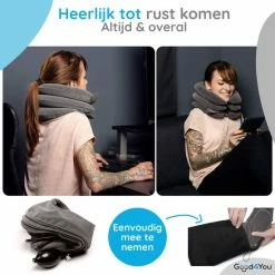 Korting ???? Good4You Memory Foam Reiskussen - Traagschuim Nek Kussen - Comfort Reiskussentje - Travel Pillow - Neksteun Voor Reis, Vliegtuig Of Auto - U-Vorm – Grijs ???? -Samsonite Winkel 550x550 21