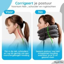 Korting ???? Good4You Memory Foam Reiskussen - Traagschuim Nek Kussen - Comfort Reiskussentje - Travel Pillow - Neksteun Voor Reis, Vliegtuig Of Auto - U-Vorm – Grijs ???? -Samsonite Winkel 550x550 23