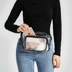 Alternative view of Groothandel ???? Merkloos Heuptas Holografisch - Fanny Pack - Buideltasje - Heuptasje Dames - Festival Tasje - PVC - 28 X 15 Cm - Transparant - Zwart ❤️