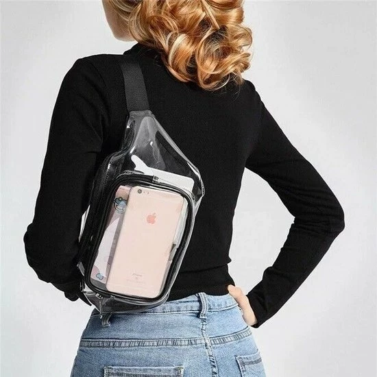 Groothandel ???? Merkloos Heuptas Holografisch - Fanny Pack - Buideltasje - Heuptasje Dames - Festival Tasje - PVC - 28 X 15 Cm - Transparant - Zwart ❤️ 5 Groothandel ???? Merkloos Heuptas Holografisch - Fanny Pack - Buideltasje - Heuptasje Dames - Festival Tasje - PVC - 28 X 15 Cm - Transparant - Zwart ❤️ - Afbeelding 3