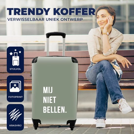 Beste deal ???? MuchoWow® Koffer - Quotes - Spreuken - Mij Niet Bellen. - Groen - Past Binnen 55x40x20 Cm En 55x35x25 Cm - ???? Handbagage - Trolley - Fotokoffer ???? 8 Beste deal ???? MuchoWow® Koffer - Quotes - Spreuken - Mij Niet Bellen. - Groen - Past Binnen 55x40x20 Cm En 55x35x25 Cm - ???? Handbagage - Trolley - Fotokoffer ???? - Afbeelding 6