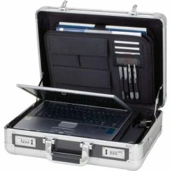 Alternative view of Flash-uitverkoop ???? Juscha JU-45140 Laptop Koffer Alumaxx C-1 Aluminium Zilver-carbonlook ????