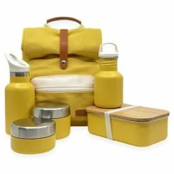 Aanbiedingen ???? Smikkels - Complete Startset Voor Opvang En Basisschool Geel - Rugzak - RVS Lunchbox, Broodtrommel - RVS Drinkfles - RVS Thermos Drinkfles - RVS Fruitbakjes - Kind - Peuter - Kleuter ????