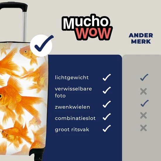 Beste deal ???? MuchoWow® Koffer - Goudvissen - Wit - Vissen - Past Binnen 55x40x20 Cm En 55x35x25 Cm - ???? Handbagage - Trolley - Fotokoffer - Cabin Size - Print ???? 6 Beste deal ???? MuchoWow® Koffer - Goudvissen - Wit - Vissen - Past Binnen 55x40x20 Cm En 55x35x25 Cm - ???? Handbagage - Trolley - Fotokoffer - Cabin Size - Print ???? - Afbeelding 4