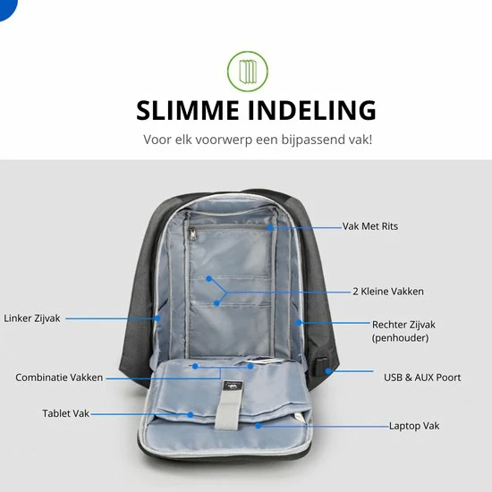 Flash-uitverkoop ???? Thuys Anti Diefstal Rugzak - Anti Diefstal Tas USB En AUX - Anti Theft ???? Backpack Waterafstotend - Voor 15.6 Inch Laptop - Hoogwaardig ???? 6 Flash-uitverkoop ???? Thuys Anti Diefstal Rugzak - Anti Diefstal Tas USB En AUX - Anti Theft ???? Backpack Waterafstotend - Voor 15.6 Inch Laptop - Hoogwaardig ???? - Afbeelding 4