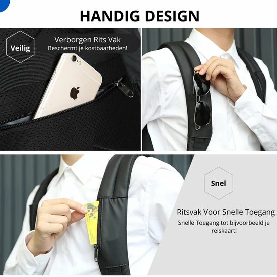 Flash-uitverkoop ???? Thuys Anti Diefstal Rugzak - Anti Diefstal Tas USB En AUX - Anti Theft ???? Backpack Waterafstotend - Voor 15.6 Inch Laptop - Hoogwaardig ???? 13 Flash-uitverkoop ???? Thuys Anti Diefstal Rugzak - Anti Diefstal Tas USB En AUX - Anti Theft ???? Backpack Waterafstotend - Voor 15.6 Inch Laptop - Hoogwaardig ???? - Afbeelding 11