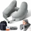 Kopen ???? Sunany Nekkussen, Opblaasbaar Reiskussen, Ondersteunt Comfortabel Hoofd, Nek En Kin, Vliegtuigkussen Met Zachte Velours, Hoed, Draagbaar Trekkoord, 3D-oogmasker En Oordopjes (grijs) ???? -Samsonite Winkel 550x553