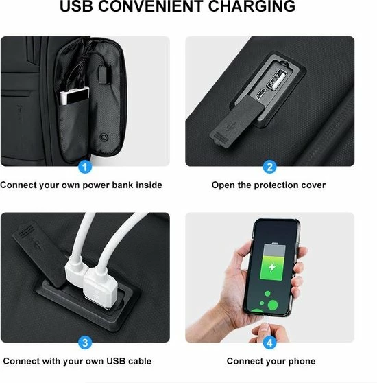 Kopen ⌛ FENRUIEN Bange Rugtas - 15,6 Inch - Laptop Rugzak - USB-aansluiting - TSA Slot - Waterafstotend - Zwart - Incl. Smart Thermosfles ⌛ 6 Kopen ⌛ FENRUIEN Bange Rugtas - 15,6 Inch - Laptop Rugzak - USB-aansluiting - TSA Slot - Waterafstotend - Zwart - Incl. Smart Thermosfles ⌛ - Afbeelding 4
