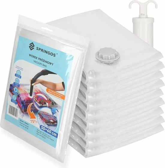 Beste Verkoop ???? Springos Vacuümzakken Set | Opbergzakken Kleding | Herbruikbaar | 10 Stuks | 50 X 60 Cm | Transparant | Inclusief Pomp ⌛ 3 Beste Verkoop ???? Springos Vacuümzakken Set | Opbergzakken Kleding | Herbruikbaar | 10 Stuks | 50 X 60 Cm | Transparant | Inclusief Pomp ⌛