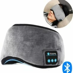 Uitgang ???? HMerch – Slaapmasker Bluetooth – Slaapmaskers – Verstelbaar / Elastisch – Draadloos – Koptelefoon - Meditatie / Affirmaties / Slapen / Vliegen / Relaxen – Grijs ????