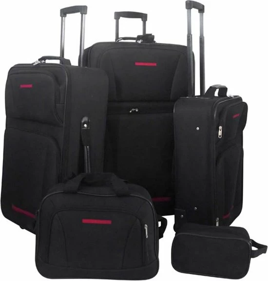 Goedkoop ⭐ VidaXL Reisbagage Set Zwart 5-delig ???? 3 Goedkoop ⭐ VidaXL Reisbagage Set Zwart 5-delig ????