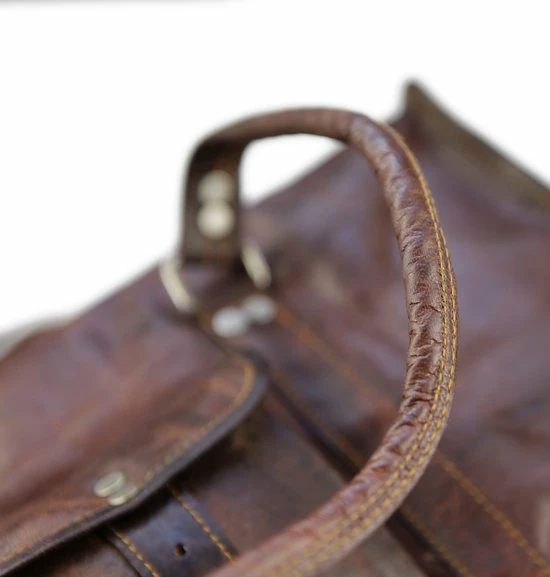 Gloednieuw ⌛ Oncedoce Sporttas 54 X 27 X 27 Cm - Echte Leder - Cognac Bruin – Reistas Casual Vintage Look Design ???? 10 Gloednieuw ⌛ Oncedoce Sporttas 54 X 27 X 27 Cm - Echte Leder - Cognac Bruin – Reistas Casual Vintage Look Design ???? - Afbeelding 8