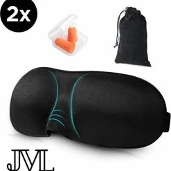 Hete verkoop ✔️ JML Luxe Slaapmasker - 100% Verduisterend - Zwart - 2 Stuks ????