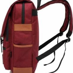 Alternative view of Promo ???? Veran Rugtas - Rugzak - 25 Liter - 15,6" Laptopvak - Boekentas - Vintage - Laptop - School - Boekentas - Rood ????