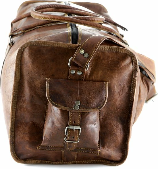 Gloednieuw ⌛ Oncedoce Sporttas 54 X 27 X 27 Cm - Echte Leder - Cognac Bruin – Reistas Casual Vintage Look Design ???? 19 Gloednieuw ⌛ Oncedoce Sporttas 54 X 27 X 27 Cm - Echte Leder - Cognac Bruin – Reistas Casual Vintage Look Design ???? - Afbeelding 17
