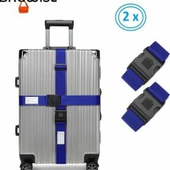 Aanbiedingen ❤️ Bagwise 2 X Kofferriem - Bagage Band - Luggage Belt - Bagage Gordel -Afstelbaar - 200cm X 5 Cm - Blauw ✔️