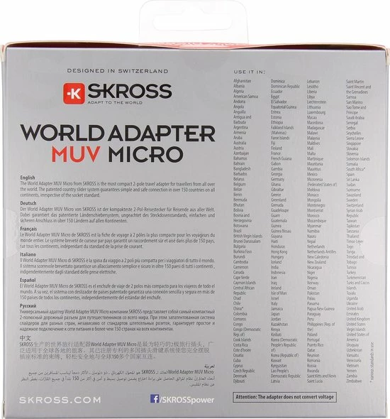 Gloednieuw ???? SKROSS Reisstekker World Adapter MUV Micro ???? 21 Gloednieuw ???? SKROSS Reisstekker World Adapter MUV Micro ???? - Afbeelding 19