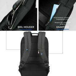 Goedkoop ✔️ Brandie® - Rugzak - Laptop Rugzak Tot 15.6 Inch Voor Unisex - Schooltas - Waterdicht - Anti-diefstal TSA Slot - USB Poort - Met Regenhoes - Schoudertas Voor Reizen En Zakelijk Werk - Gewicht 1.3KG - Maat18*30*47 Inch - Zwart ???? -Samsonite Winkel 550x592 4