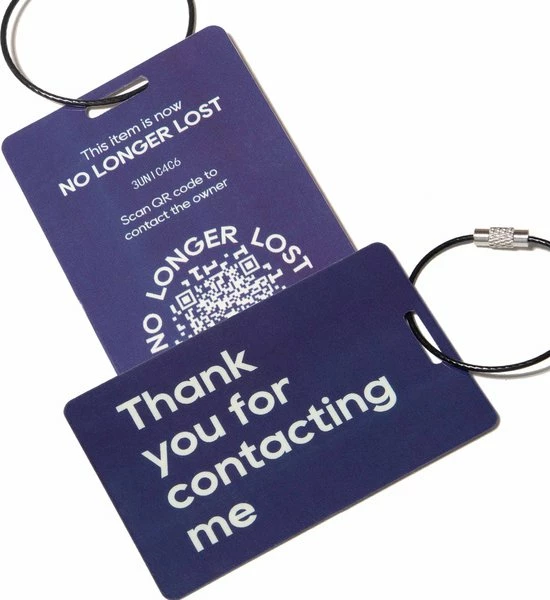Aanbiedingen ???? Slimme Koffer Label (x2) - NoLongerLost - Donkerblauw - QR Code - Secure - Kofferlabels - ???? 3 Aanbiedingen ???? Slimme Koffer Label (x2) - NoLongerLost - Donkerblauw - QR Code - Secure - Kofferlabels - ????
