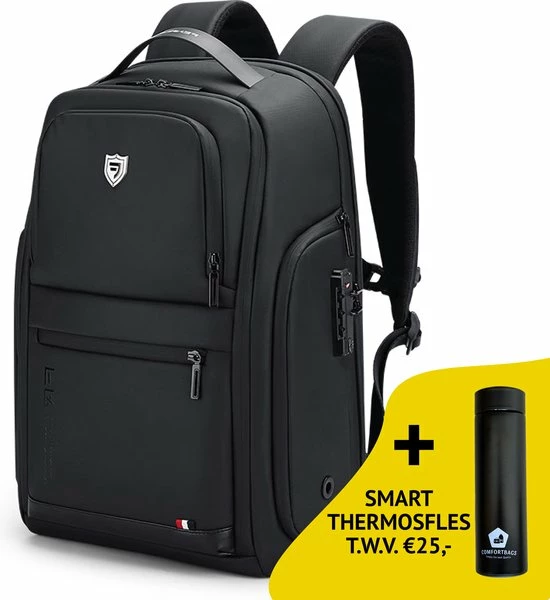 Kopen ⌛ FENRUIEN Bange Rugtas - 15,6 Inch - Laptop Rugzak - USB-aansluiting - TSA Slot - Waterafstotend - Zwart - Incl. Smart Thermosfles ⌛ 3 Kopen ⌛ FENRUIEN Bange Rugtas - 15,6 Inch - Laptop Rugzak - USB-aansluiting - TSA Slot - Waterafstotend - Zwart - Incl. Smart Thermosfles ⌛
