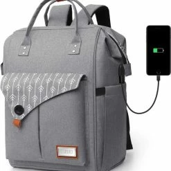 Hete verkoop ???? RJEU Laptop Rugzak 15.6 Inch Stijlvolle Computer Rugzak College School Tassen Met USB-poort Waterafstotend Casual Dagrugzak Laptoptas ????