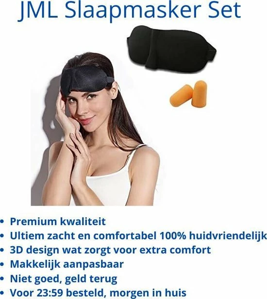 Hete verkoop ✔️ JML Luxe Slaapmasker - 100% Verduisterend - Zwart - 2 Stuks ???? 7 Hete verkoop ✔️ JML Luxe Slaapmasker - 100% Verduisterend - Zwart - 2 Stuks ???? - Afbeelding 5