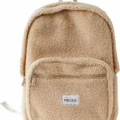 Beste deal ???? PIECES KIDS Teddy Rugzak LPNELLY Beige ????