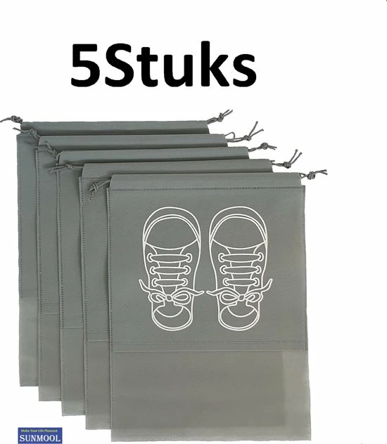 Beste Pirce ⭐ SUNMOOL Schoenenzak - Schoenentas - Schoenenzakken - Reis & Opberg Tas Voor Schoenen & Kleding - Waterafstotende Organizer Zak - Grijs - 36 X 27cm - 5Stuks ???? 7 Beste Pirce ⭐ SUNMOOL Schoenenzak - Schoenentas - Schoenenzakken - Reis & Opberg Tas Voor Schoenen & Kleding - Waterafstotende Organizer Zak - Grijs - 36 X 27cm - 5Stuks ???? - Afbeelding 5