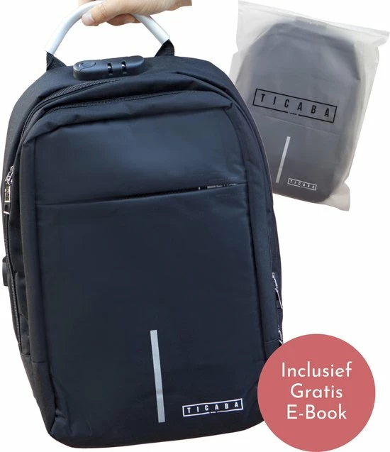 Hete verkoop ???? Ticaba Smith - Waterafstotende Anti Diefstal Laptop Rugzak Inclusief Usb Oplaadstation - 14 T/m 15,6 Inch - Rugtas Voor Dames En Heren - Zwart ❤️ 3 Hete verkoop ???? Ticaba Smith - Waterafstotende Anti Diefstal Laptop Rugzak Inclusief Usb Oplaadstation - 14 T/m 15,6 Inch - Rugtas Voor Dames En Heren - Zwart ❤️