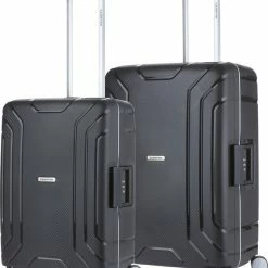 Uitgang ???? CarryOn Steward Kofferset - 2-delige TSA Trolleyset Met Kliksloten - Dubbele Wielen - Zwart ????