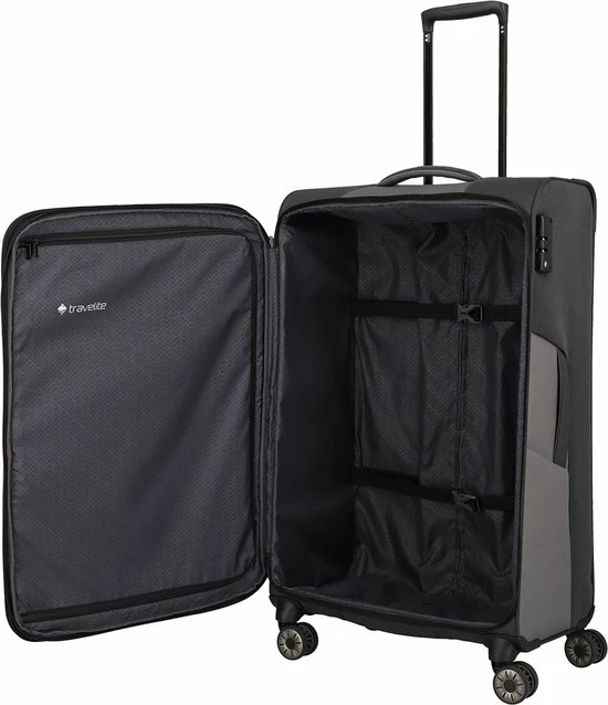 Goedkoop ???? Travelite Zachte Koffer / Trolley / Reiskoffer - Viia - 77 Cm (XL) - Grijs ???? 4 Goedkoop ???? Travelite Zachte Koffer / Trolley / Reiskoffer - Viia - 77 Cm (XL) - Grijs ???? - Afbeelding 2