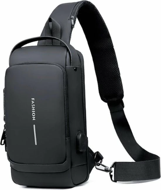Nieuw ✔️ Fashion Waterdichte Crossbody Bag - Schoudertas - Sling Rugzak - Anti - Diefstal - Schoudertas - Motortas - USB Port - Geschikt Voor 9.7 " Laptop / Ipad - Unisex Zwart ❤️ 3 Nieuw ✔️ Fashion Waterdichte Crossbody Bag - Schoudertas - Sling Rugzak - Anti - Diefstal - Schoudertas - Motortas - USB Port - Geschikt Voor 9.7 " Laptop / Ipad - Unisex Zwart ❤️