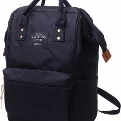 Promo ???? RGC Trade Hippe Rugtas Ruime Rugzak Schooltas - Zwart BACK TO SCHOOL ????