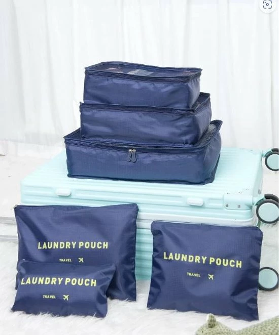 Korting ???? Jealie Packing Cubes 6-delig - Kleding Organiser Set - Opbergzakken - Reis Zakken - Inpak Kubussen - ???? Backpack - Reizen - Blauw ???? 5 Korting ???? Jealie Packing Cubes 6-delig - Kleding Organiser Set - Opbergzakken - Reis Zakken - Inpak Kubussen - ???? Backpack - Reizen - Blauw ???? - Afbeelding 3