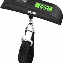 Aanbiedingen ???? IGOODS Digitale Kofferweegschaal - Bagageweegschaal Tot 50KG - Bagage Weegschaal Inclusief Batterij - AEB00105 ????