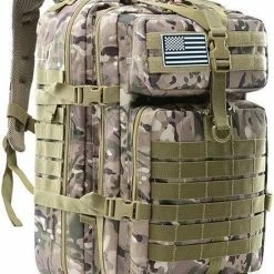 Beste Verkoop ???? Hoobi® Army ???? Backpack In Camouflage Groen - Grote Capaciteit - Tactical Rugzak - Waterdichte Militaire Rugtas – Outdoor Survival Tas - 50L Inhoud ????