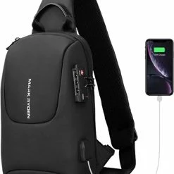 Begroting 🛒 Merkloos Vaderdagcadeau - Rug/Schouder Veiligheidstas - Met TSA-lock - Laptop Tas - Mini Bastion - Anti Diefstal - Zwart 🛒