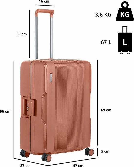 Aanbiedingen ???? CarryOn Protector Luxe Koffer - Trolley 66cm Met TSA-klikslot - 4-delige Packer Set - Ultralicht - Terra Oranje ???? 4 Aanbiedingen ???? CarryOn Protector Luxe Koffer - Trolley 66cm Met TSA-klikslot - 4-delige Packer Set - Ultralicht - Terra Oranje ???? - Afbeelding 2