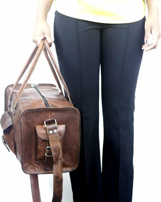 Gloednieuw ⌛ Oncedoce Sporttas 54 X 27 X 27 Cm - Echte Leder - Cognac Bruin – Reistas Casual Vintage Look Design ???? 23 Gloednieuw ⌛ Oncedoce Sporttas 54 X 27 X 27 Cm - Echte Leder - Cognac Bruin – Reistas Casual Vintage Look Design ???? - Afbeelding 21